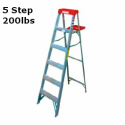 Tool Craft Aluminum Ladder 6 Step 200 LBS – For Home And Kitchen Use.  Tool-Tray-Top With Drill Holster, Convenient Tray For Tools/Paint And Small Parts. Spill Proof Pail Shelf With Rag Rack Holds Gallon Paint Can. TC3208