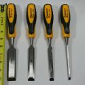 “Worksite 4PCS Wood Chisel Set Fiberglass Handle Sizes 6,12,19,25mm. Perfect for Woodworking Professionals, beginner woodworkers, carpenters, engravers, artists. Sizes:1/4 inch(6MM), 1/2 inch(12MM), 3/4 inch(19MM), 1 inch(25MM) WT3081