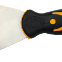 Worksite Putty Knife 4 inch(100mm), Stainless Steel, Surface Mirror Chrome, Rust Proof. Spackle Knife, Metal Scraper, Putty Knife Scraper for Drywall, Putty, Decals, Wallpaper, Baking, Spackling, Patching and Painting. Handle: pp + TPR, dipped twice. WT3140