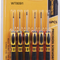 Worksite Professional Precision Screwdriver Set 6pcs  Highly Durable and Efficient Repair Tool, Finger Control Cap for precise turning WT8091