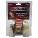 ProTouch Gold Deadbolt Single Cylinder Keyed Outside, 3 Keys, Exterior Heavy Duty for  Commercial Use Gold Finish CH82193