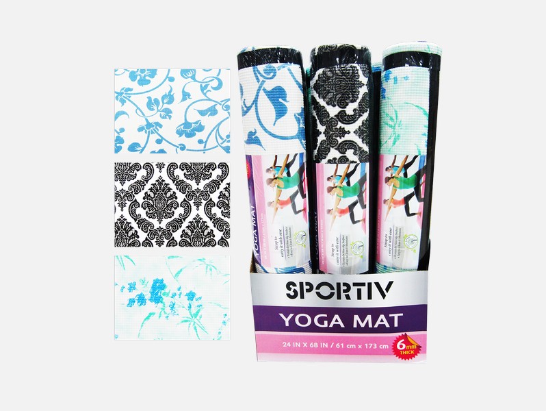 Sportiv Yoga Mat-Printed in Assorted Colours, Durable 6mm Thick Yoga Mat for Indoor and Outdoor Yoga, At home, Gym or Park Etc- CV85525