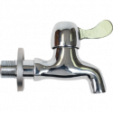 HUAY1 Chrome Tap Bib, Quarter Turn, 1/2 inch Mounting Thread. Perfect for Home, Office, and Public Use. This Basin Sink Tap is Easy and Quick to Install, very Simple, Suitable for Novice. Easy to Match Most Basin Sink. Suitable for Low Pressure Systems.  HUAYI007