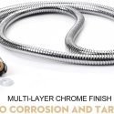 Shower Hose – Shower Hose 59 inches – 1/2inch x 1/2inch x 59inch (150 centimeters). Extra Long Chrome Handheld Shower Head Hose with Brass Insert and Nut – Lightweight and Flexible. Fits Most Shower Connections With 1/2 Inch Connections. CHGM067
