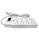 Fulgore 8 Outlet Grounded Multi Contact Extension Cord With Surge Suppressor. Extra Wide Spaced Outlets For Cell Phone Charger, Power Adapter, 3 Prong, Multi Outlet Wall Charger, Quick & Easy Install, For Home Office, Home Theatre And Many More- FU0578.