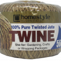 HOMESTYLE ESSENTIAL – Brown Two Stranded Jute Twine. 560 Feet. Reusable Jute Twine.  Twine Rope For Crafts, Gift Wrapping, Packing, Gardening And Wedding Decor. Made Of Natural Jute Fiber, The Jute Twine Is Biodegradable And Won’t Hurt Environment. This Jute Twine Is Soft But Strong, So It Does Not Damage The Items You Binding And Hanging. CH81802.