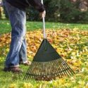 Light Duty Lawn Fan Garden Rake With Long Wooden Handle, 22 Inches, Fan Rake, Durable Plastic Head, Outdoor Use. Ideal For Raking Leaves, Grass Clippings, Twigs And Debris From Your Garden, Yard, Green Extensive Areas And More