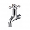 AQUARIUS Chrome Tap Bib, Quarter Turn, Star Head Handle. Perfect for Home, Office, and Public Use. This Basin Sink Tap is Easy and Quick to Install, very Simple, and Suitable for Novices. Easy to Match Most Basin Sink. Suitable for Low-Pressure Systems.  AQUA011