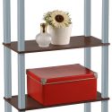 MOMENTUM Four-Tier Bookshelf. Expresso Foil Finish In Colour. Easy Assembly – No Tools Are Required For Assembly. For Home Office, Living Room, Hallway, And Bedroom. Can Be Used As A Bookcase, Or Display Cabinet. SHI0099 / PBF-0284-709-SQ.