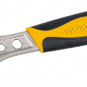 Worksite Adjustable Wrench, highly durable Chrome Vanadium Steel construction, Rust-Resistant Finish, Non Slip TPR Handle 10 inch, WT2511
