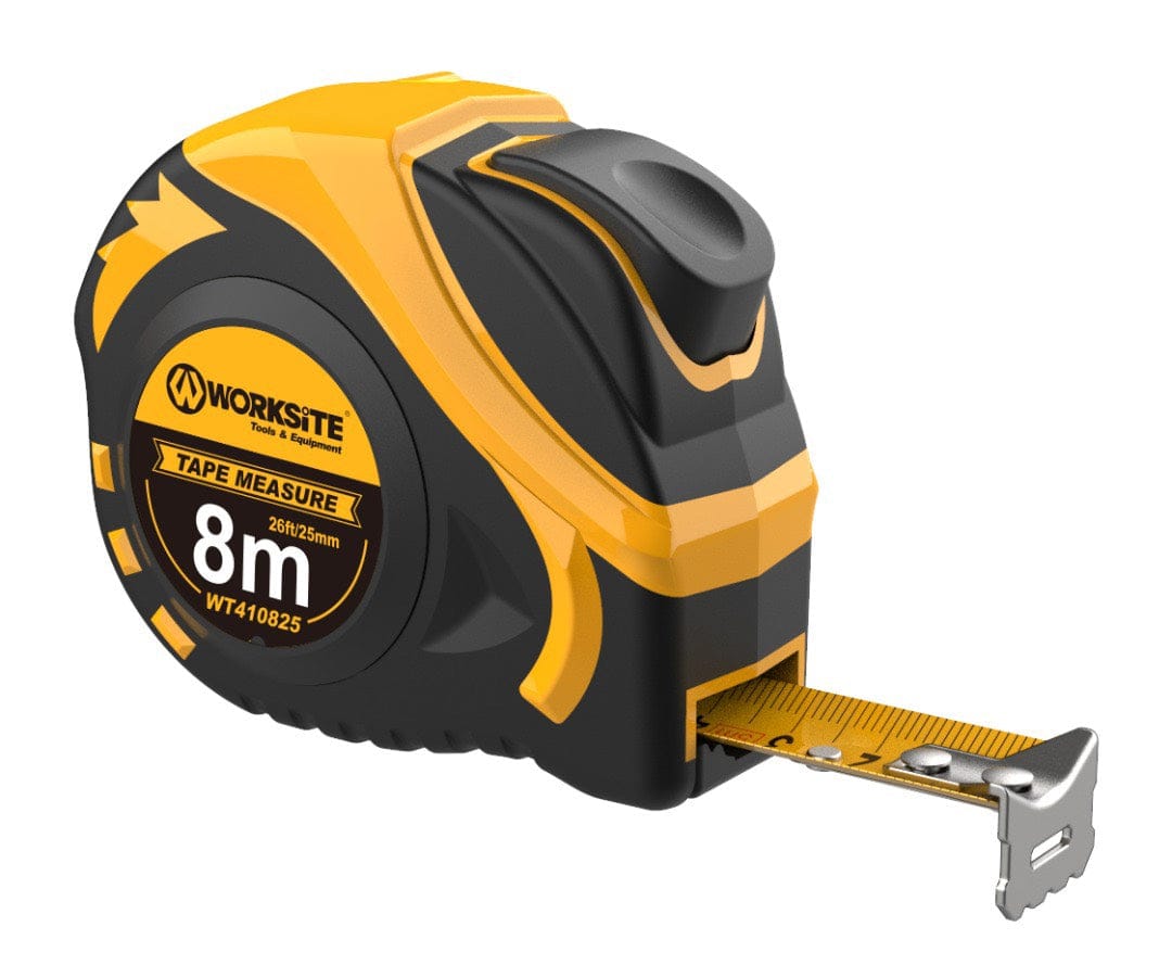 “Worksite 26 Feet X 1 inch (8mx25mm), MULTI PURPOSE MEASURING TAPE – 26ft/8m measuring tape (25mm wide, 0.13mm thick) in high accuracy perfect for DIY, woodworking, home decoration, architects – WT410825 ”  No reviews