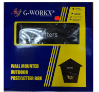 G-WORKX Wall Mounted Outdoor Post/Letter Box Heavy Duty Coated Steel, Letter Box for Curbside Parcels, – KGBM01B
