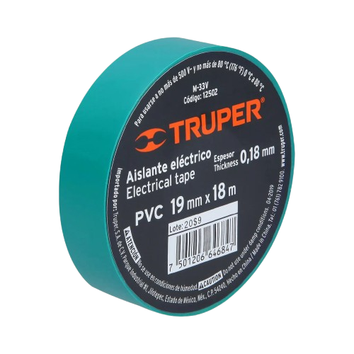 12502 ELECTRICAL TAPE GREEN 18M TRUPER